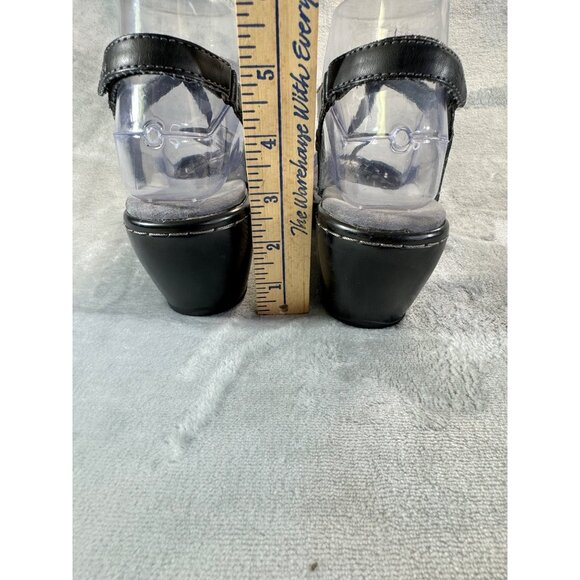 J 41 Adventure On Sandals Womens 6M Cassia T-Strap black Faux Leather heel Wedge - Picture 5 of 16